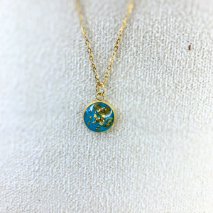 Collier doré turquoise